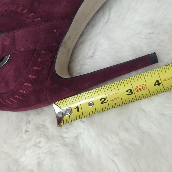 REBECCA MINKOFF Burgundy Suede Heel Booties ~ EUC - Picture 6 of 9
